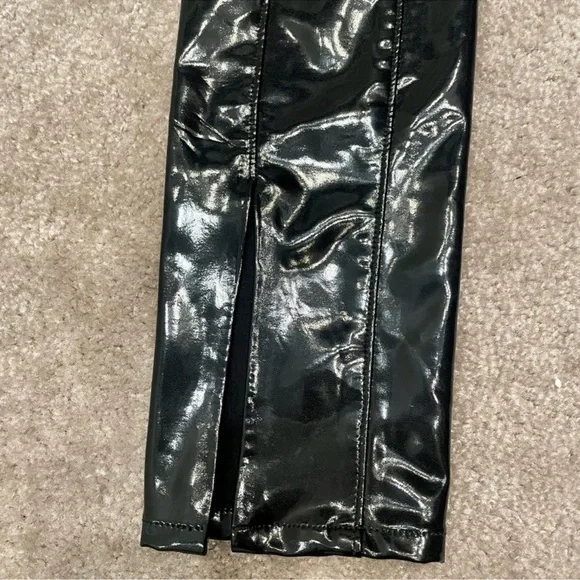 Sold Blanc NYC Dominatrix Black Vinyl Split Hem Pants Size 28 - Picture 8 of 11